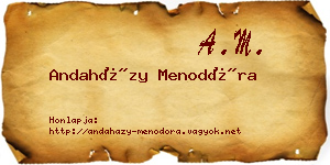 Andaházy Menodóra névjegykártya
